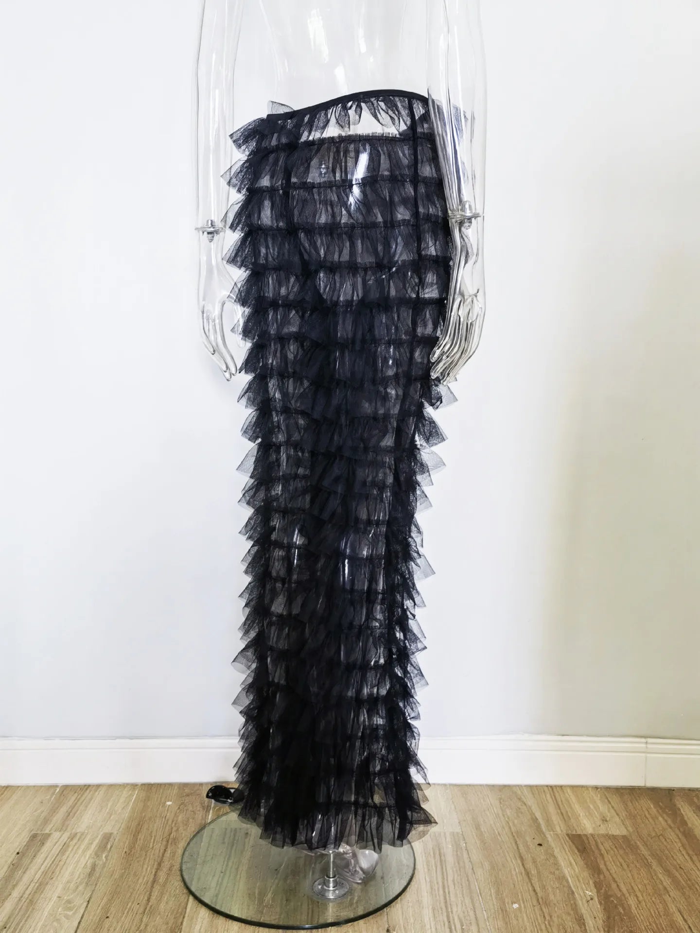 "CoCho" Women's Sheer Mesh Y2K Style Flare Pants