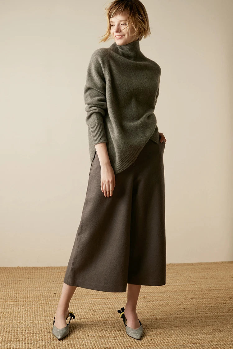 “Autumn” Women’s Paragraph Knitted Designer Cashmere Sweater