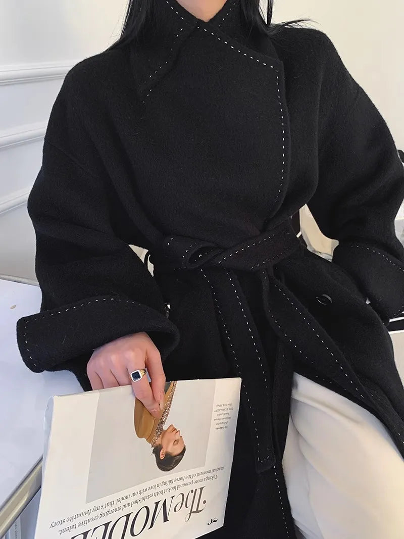 “Grandeur” Women’s Double-Sided Designer Oversized Cashmere Coat