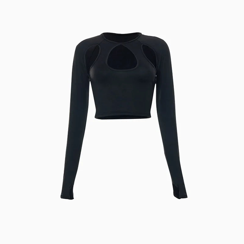 "Call Me Shallow" Y2K Style Long Sleeve Crop Top