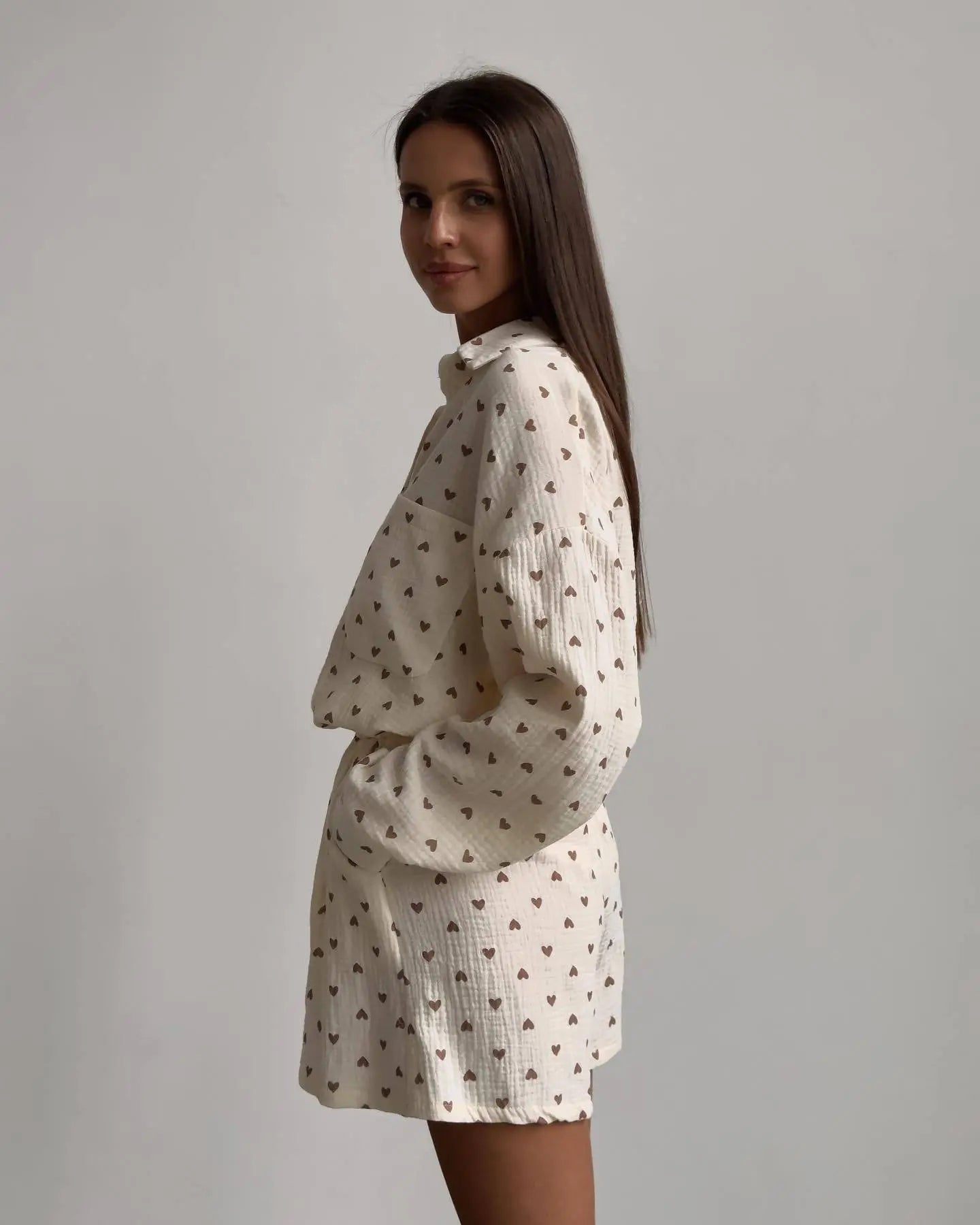 “Binded Lovers” Women’s Casual Long Sleeve 2 Piece Linen Outfit Set