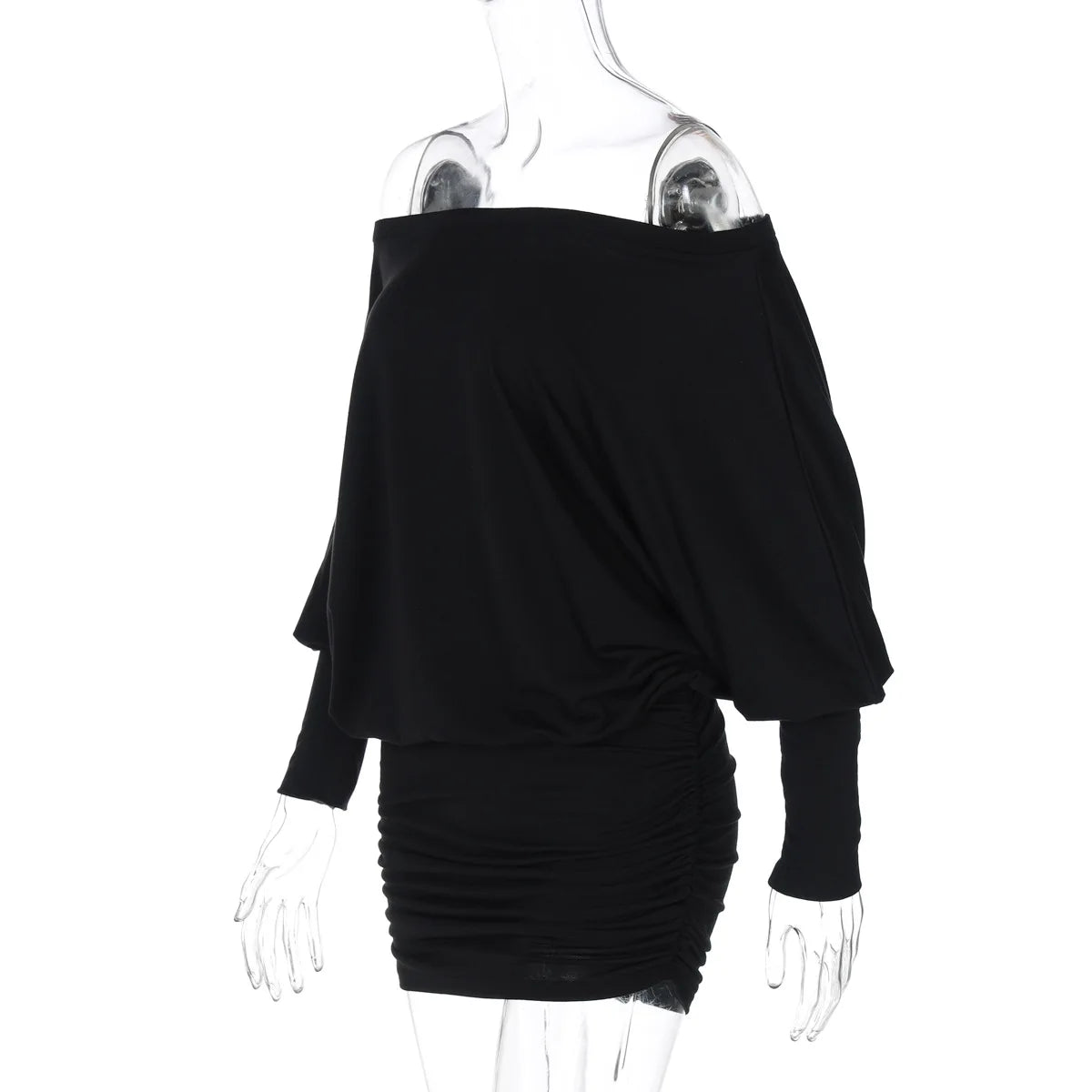 "Sunsets" Women's Off Shoulder See-Through Bodycon Mini Dress