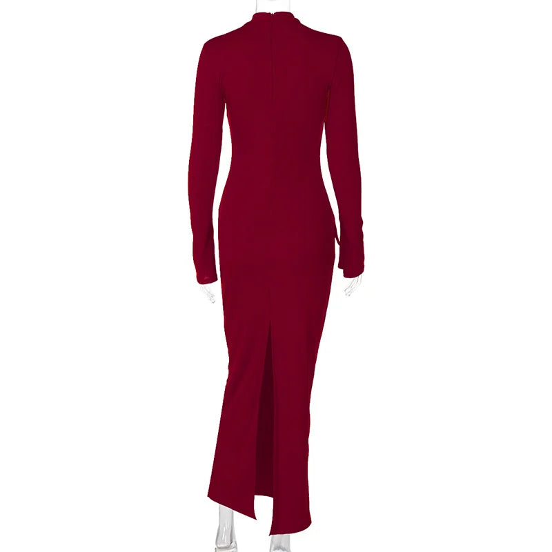 "Willow" Turtleneck Long Sleeve Maxi Dress