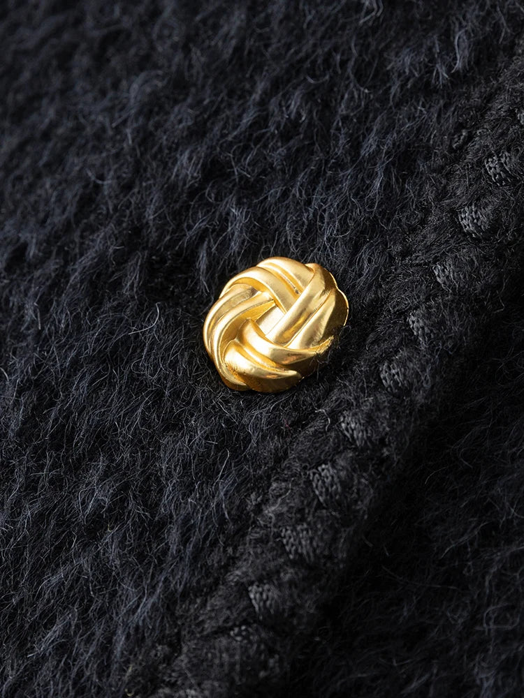 “Alpaca” Women’s Short Temperament Round Neck Wool Jacket