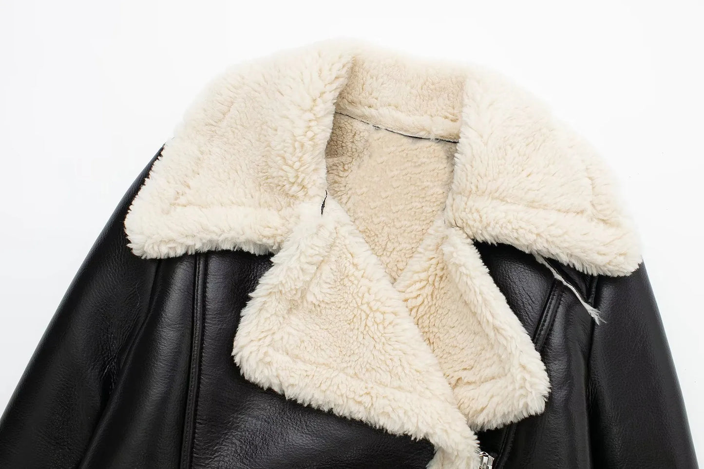“Try Again” Women’s Vintage High Street Style Lambswool Winter Coat