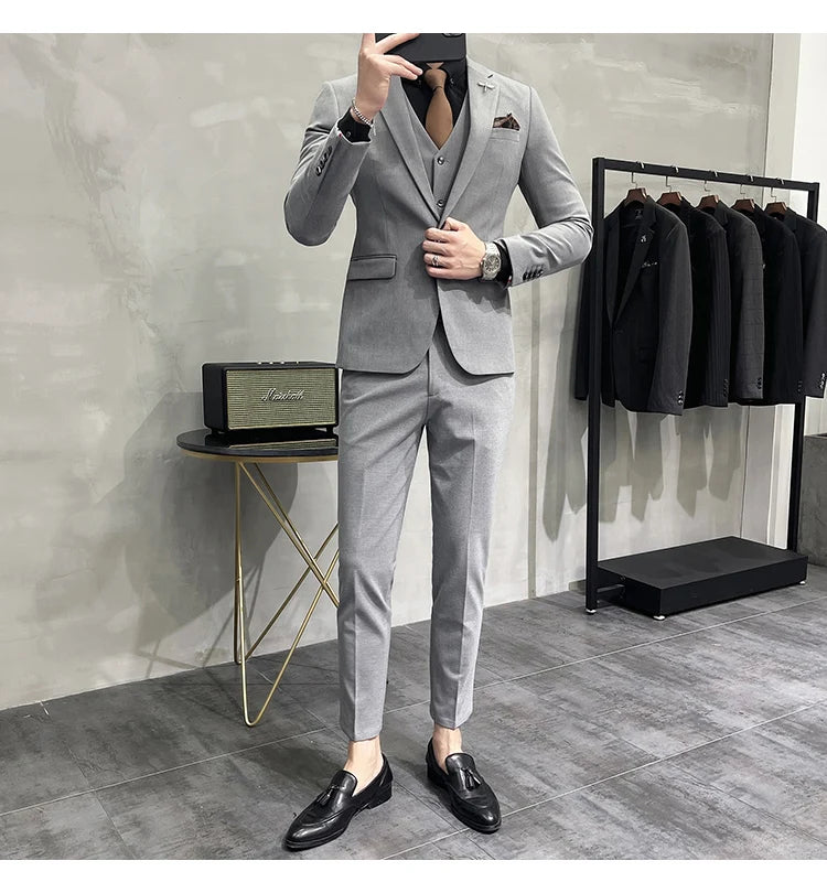 “Charon” Men’s Slim Fit 3 Piece Business Suit