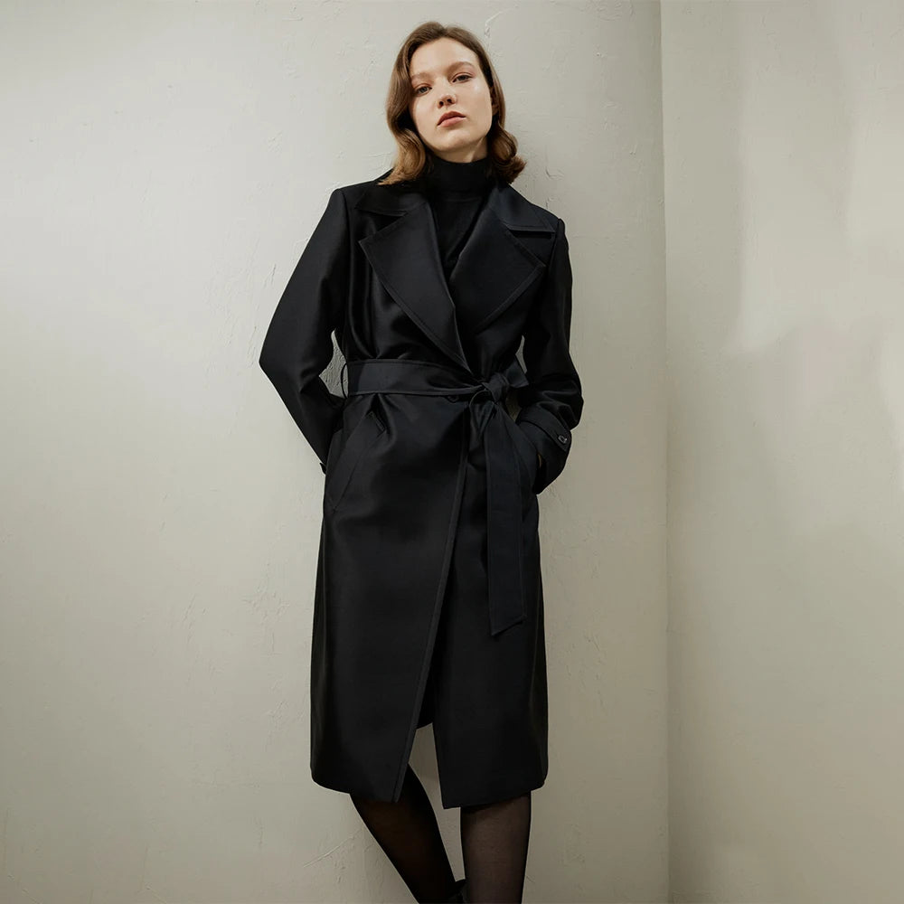 ”Angelique” Women’s Mulberry Silk Designer Trench Coat