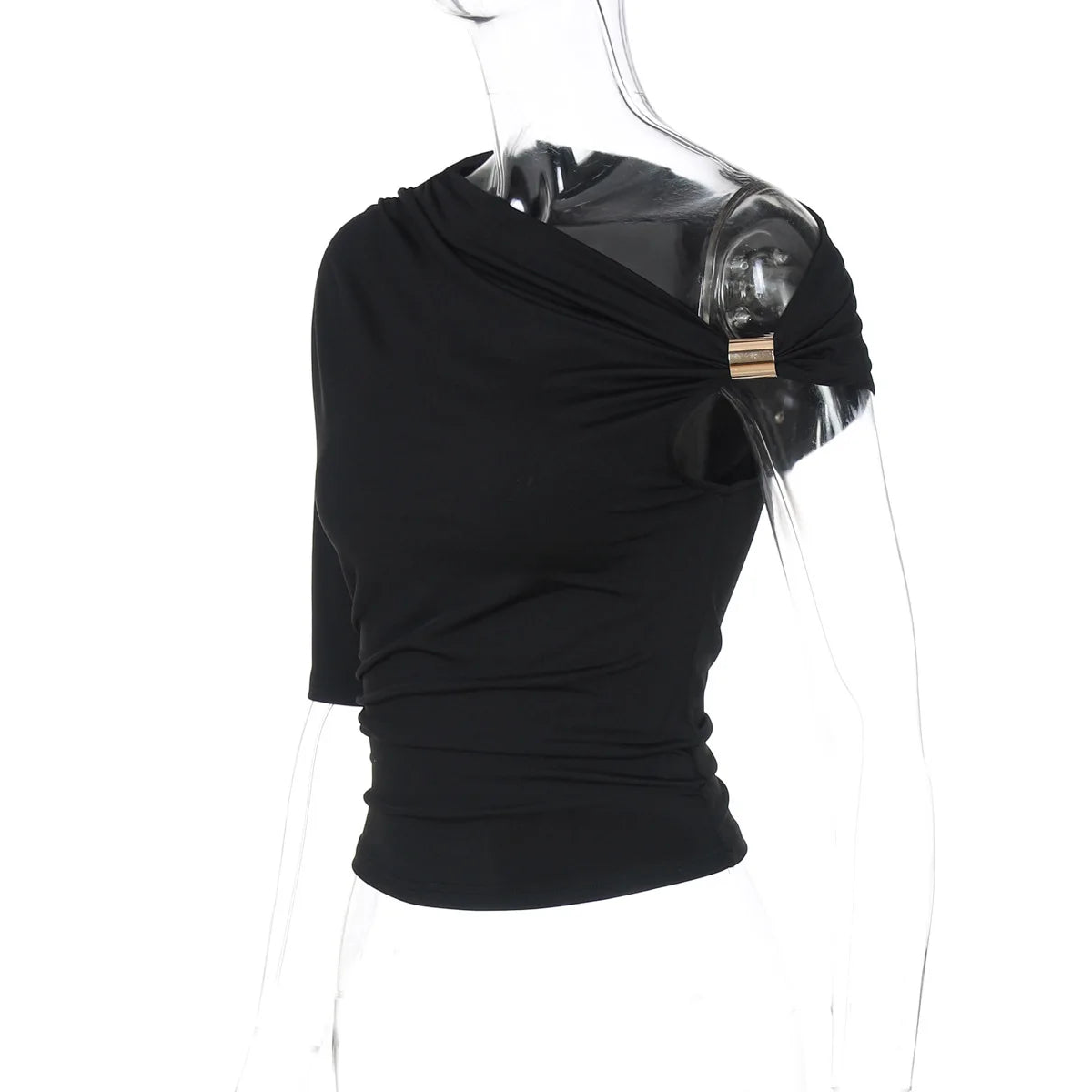 "Crazy In Love" Women's Backless Asymmetrical One Shoulder Crop Top