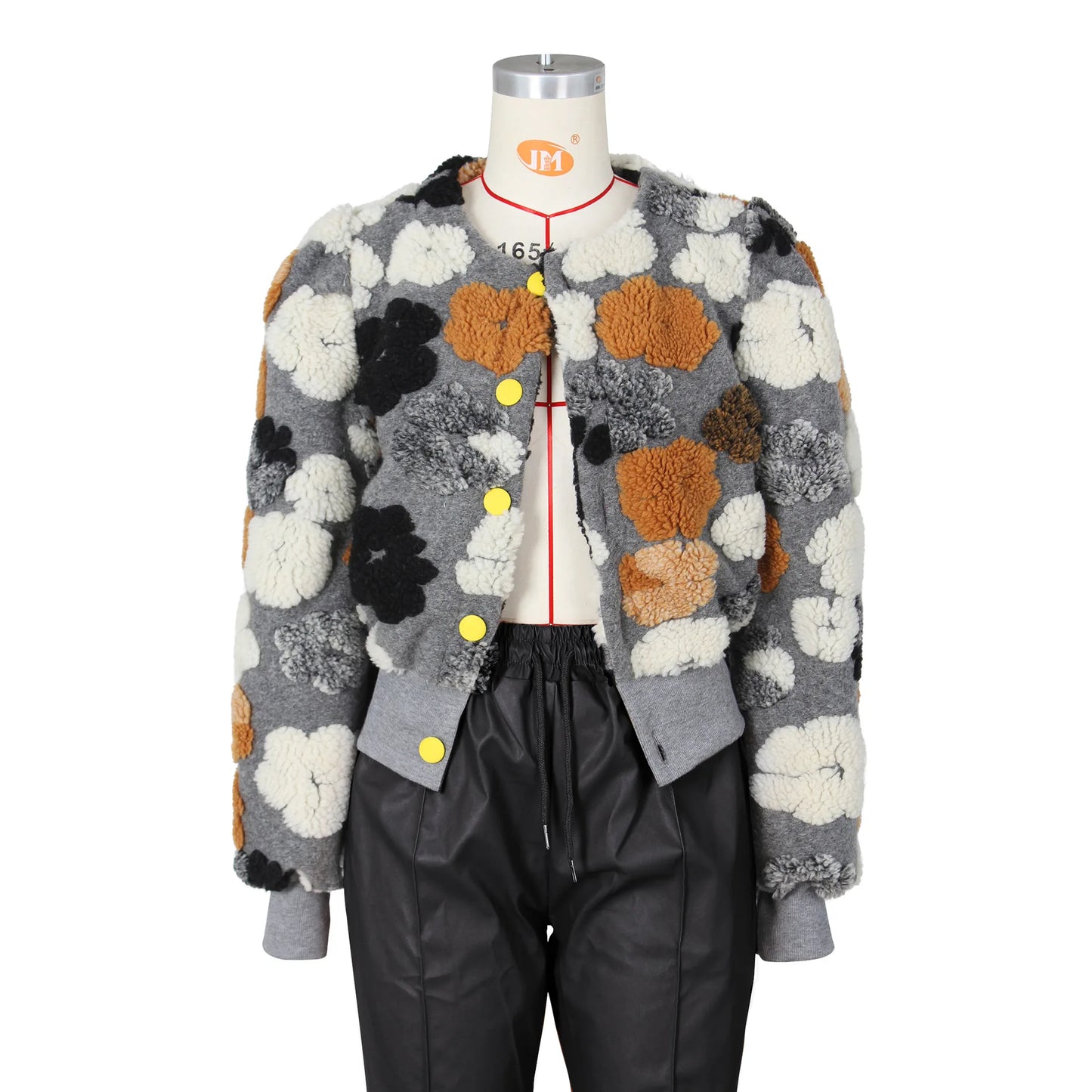 “Sauced Up” Elegant Front Floral Print Long Sleeve Jacket