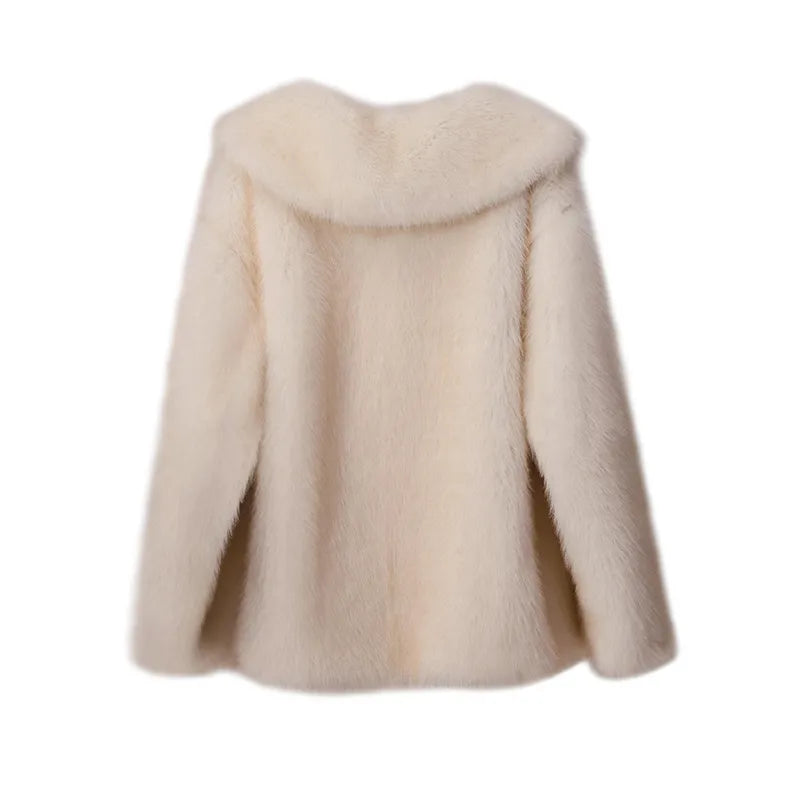 “Nepo Baby” Women’s Loose Oversized Fluffy Faux Fur Overcoat