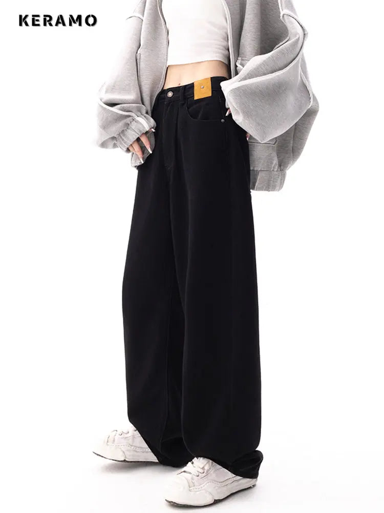 “The Z” Women’s Baggy Y2K Style High Waist Wide Leg Denim Pants