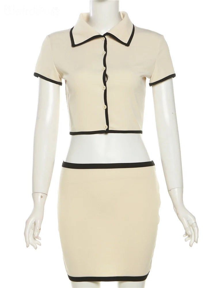 "Elouise" Women's Button Up 2 Piece Matching Outfit Set