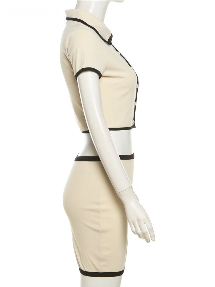 "Elouise" Women's Button Up 2 Piece Matching Outfit Set